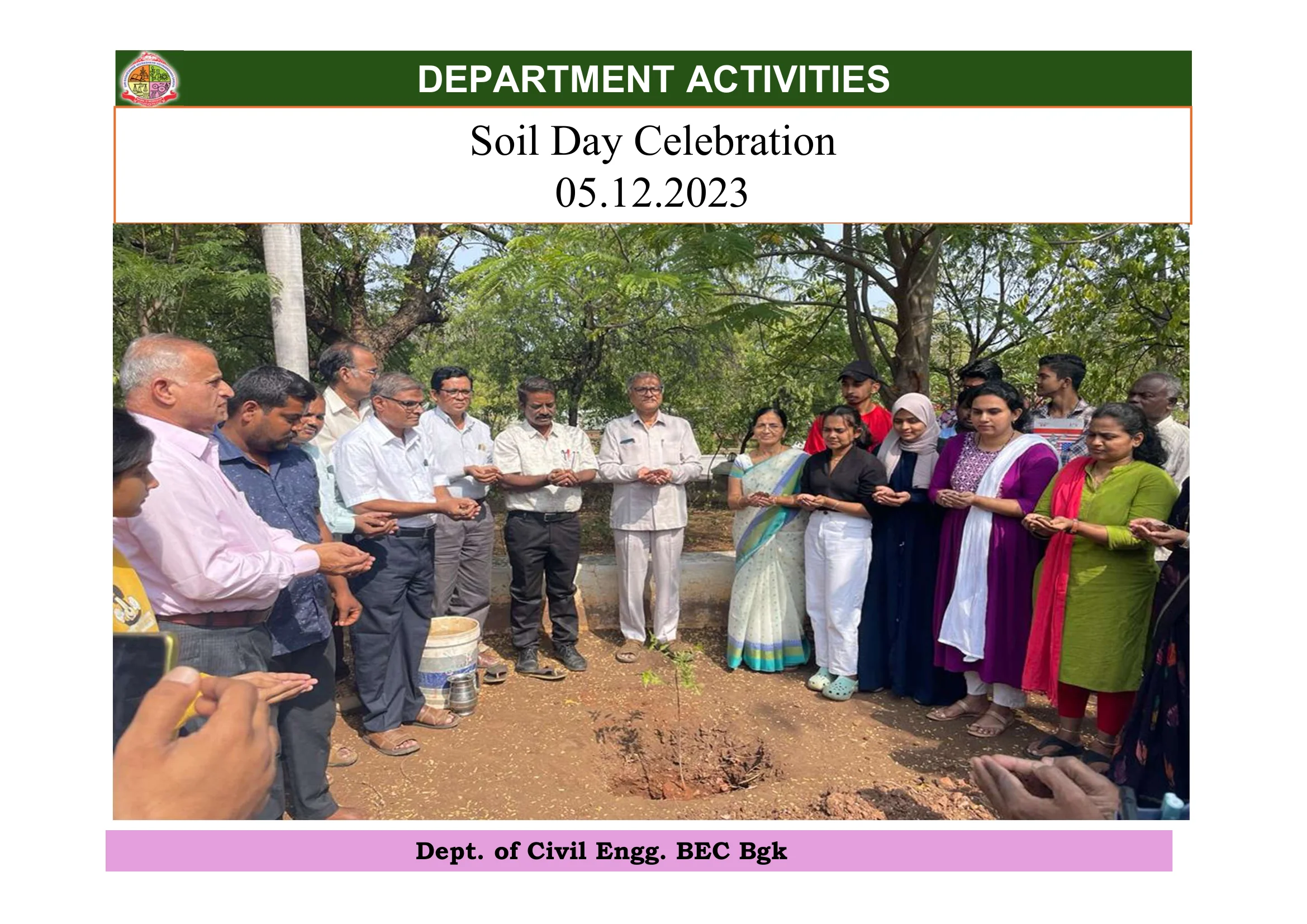 Soil Day Celebration at BEC Civil Engineering Department