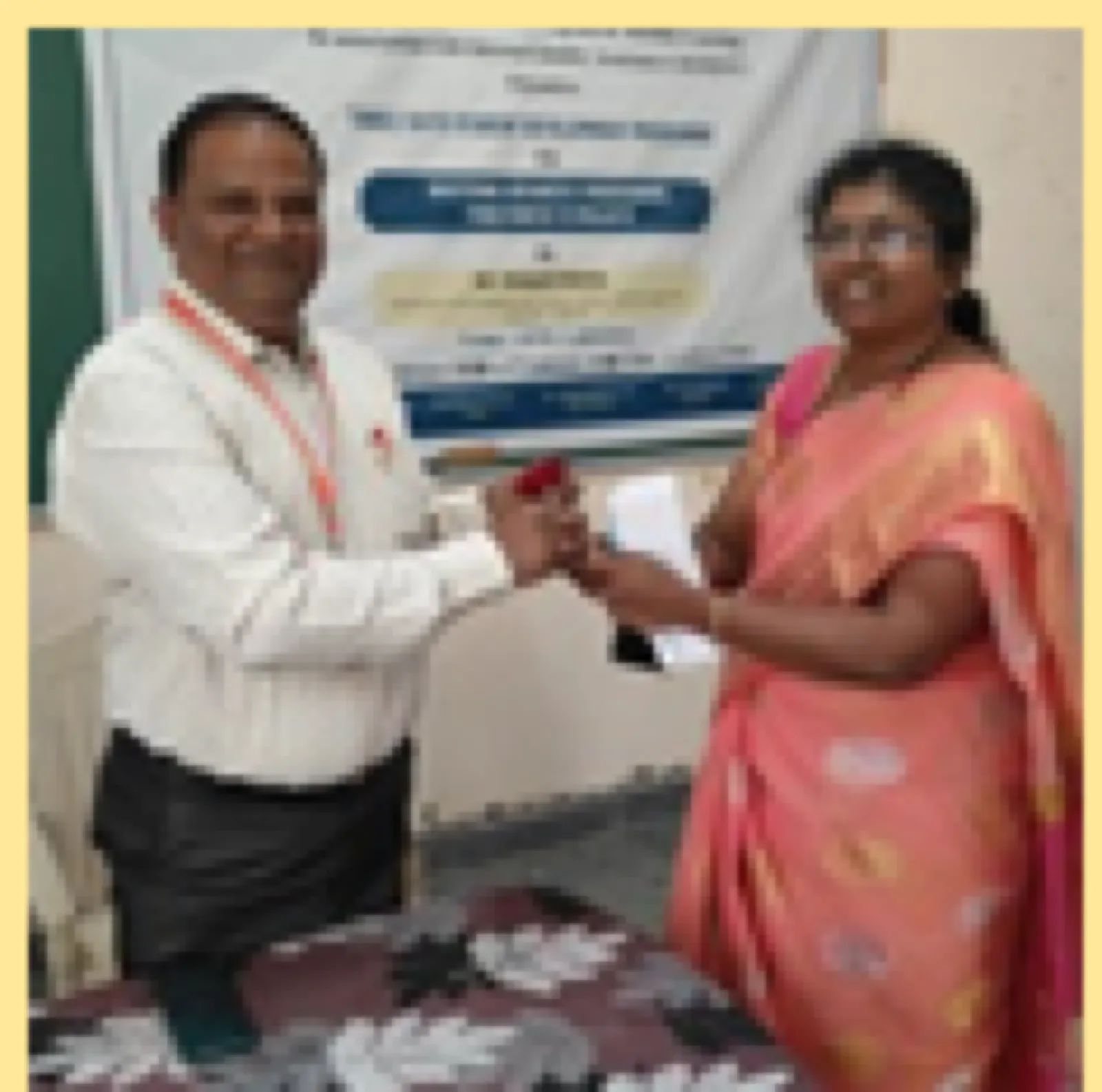 Felicitation of the resource person at the RPA workshop
