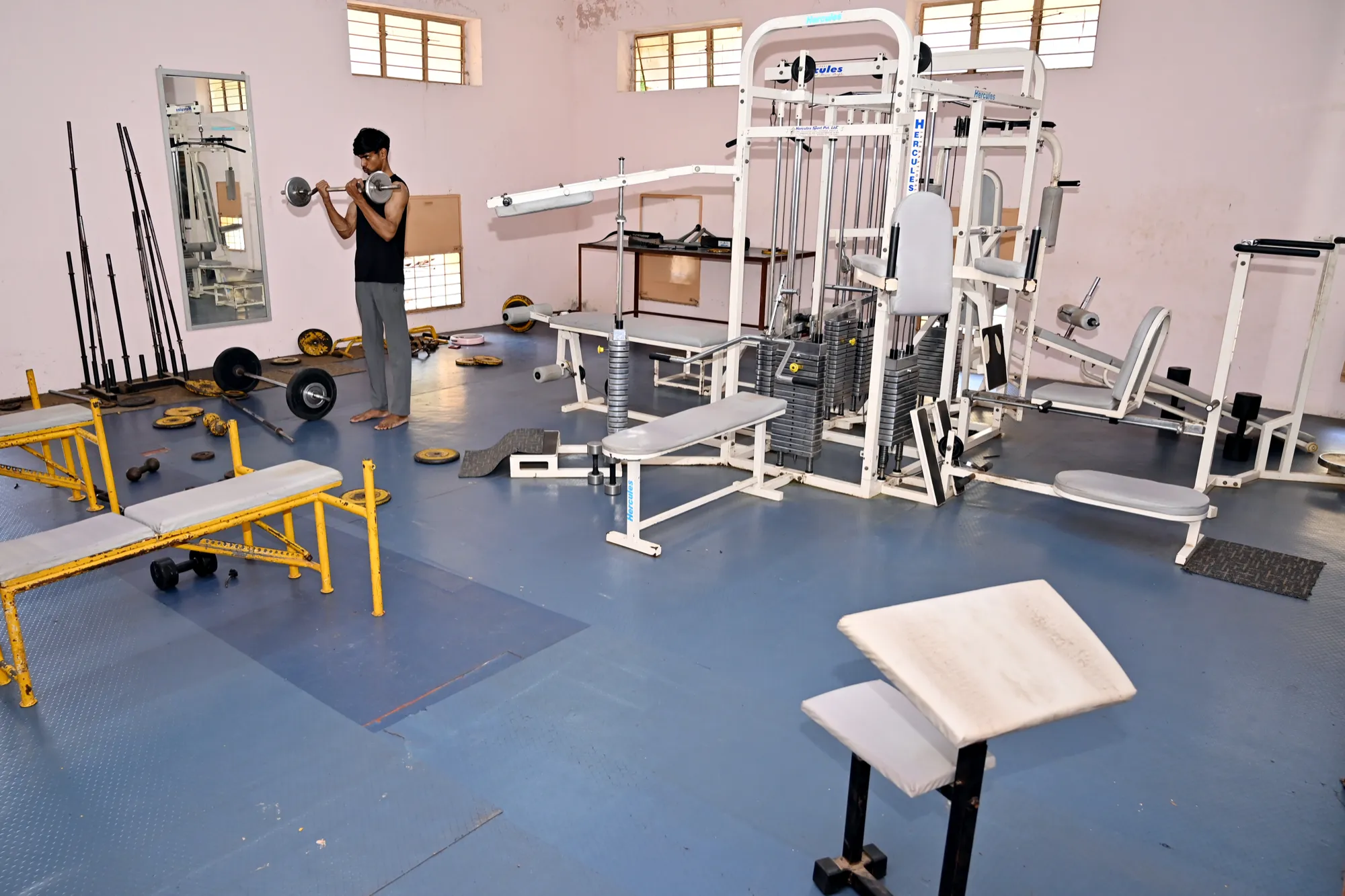 Multi-gym at Basaveshwar Engineering College hostels