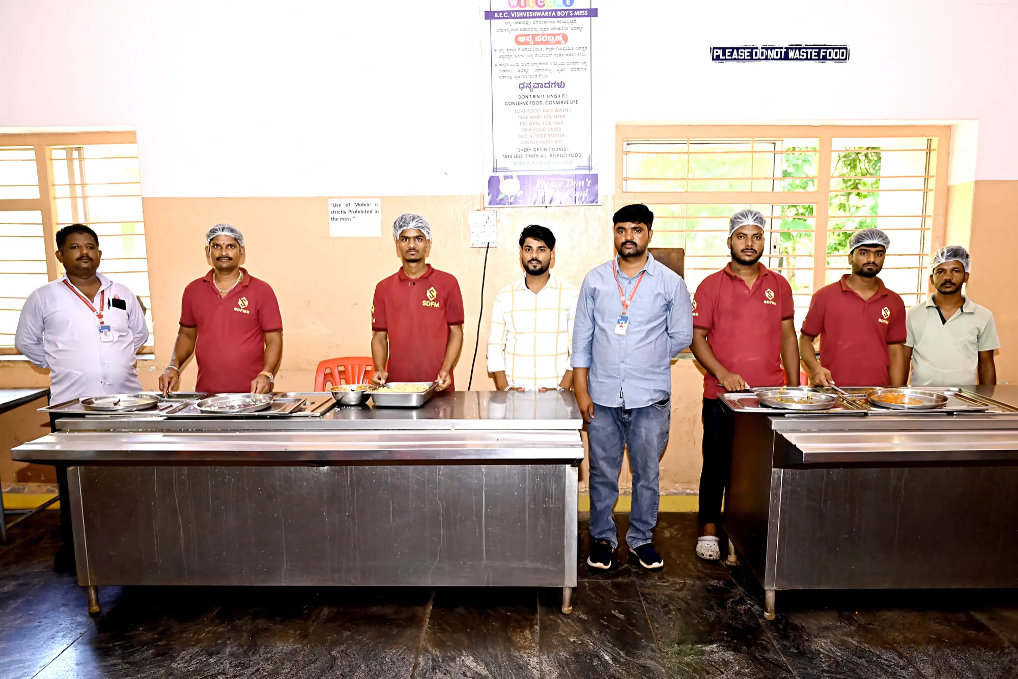 Mess serving counter at Basaveshwar Engineering College hostels