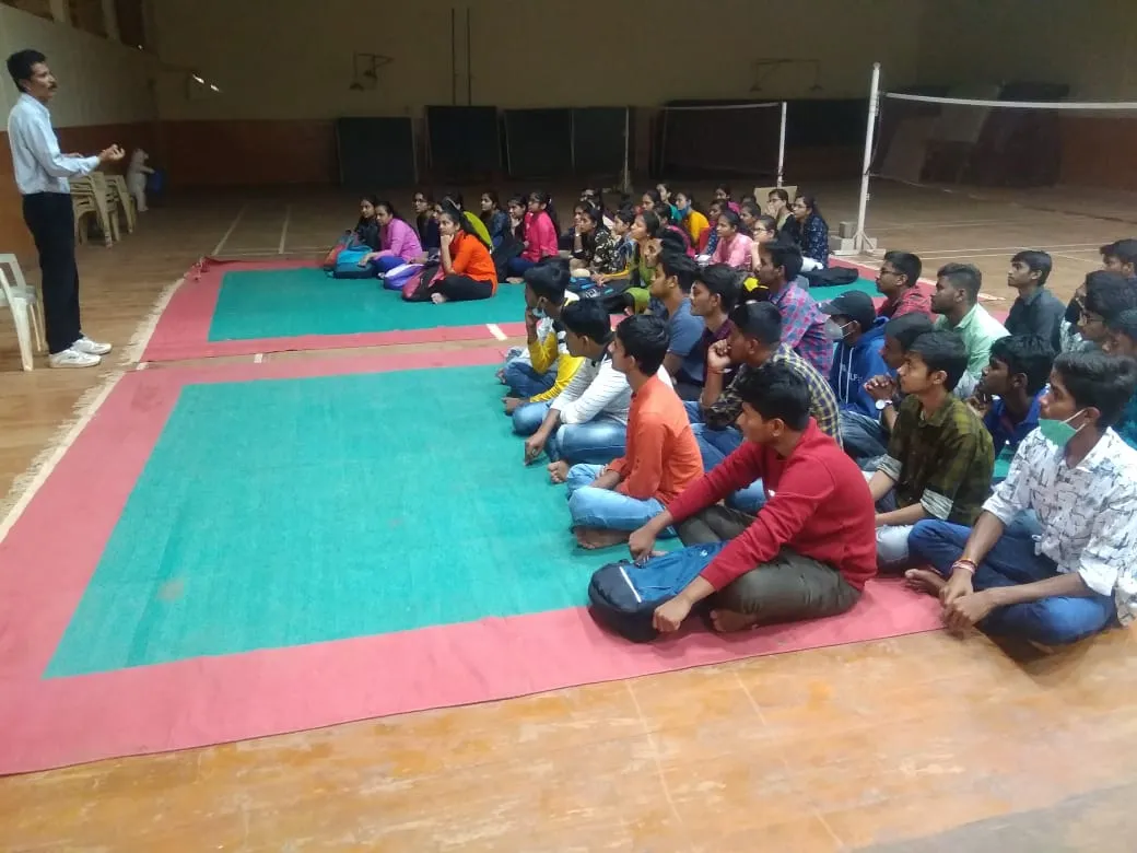 Students at a sports orientation session in the BEC indoor stadium