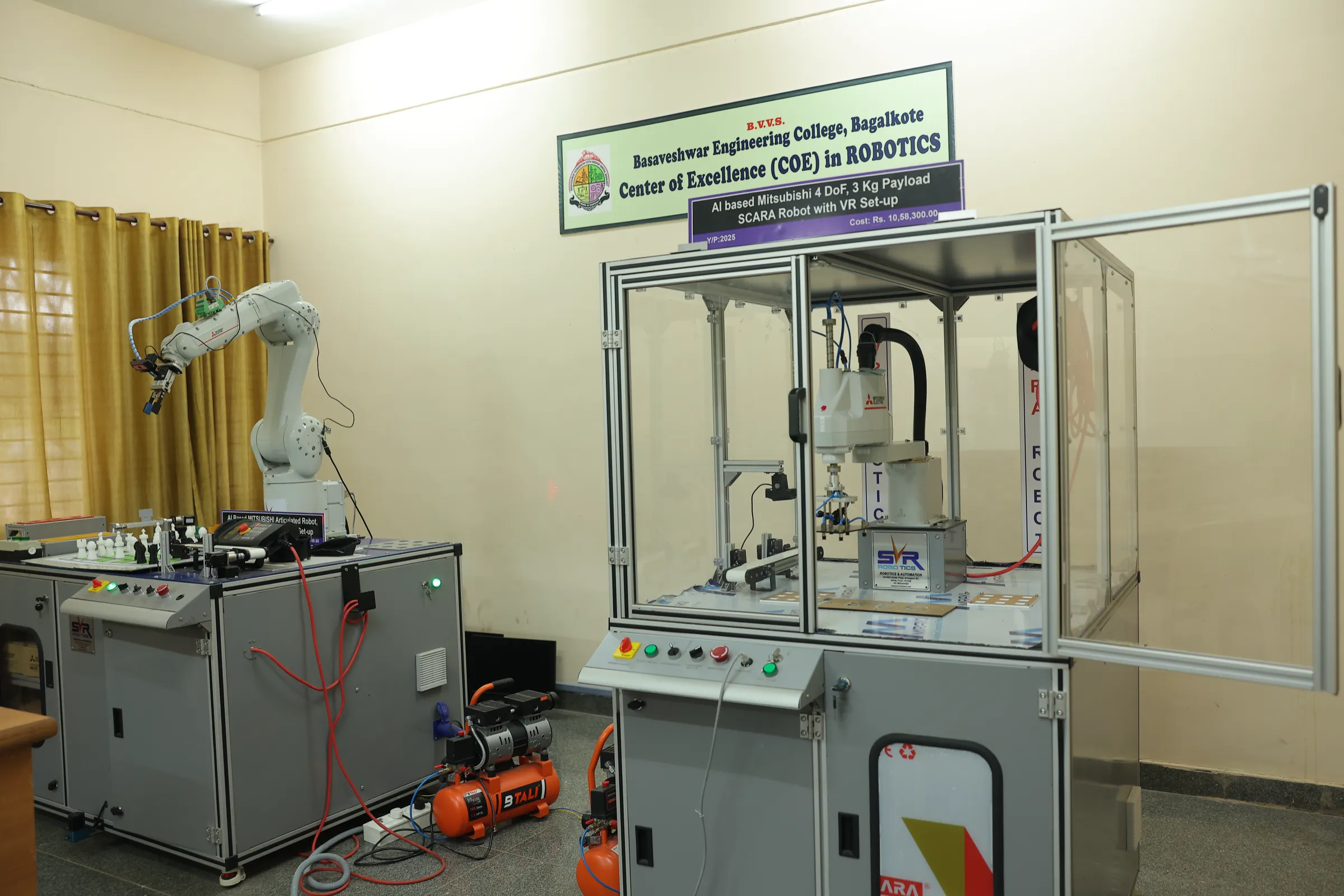 Centre of Excellence in Robotics — articulated and SCARA robot cells