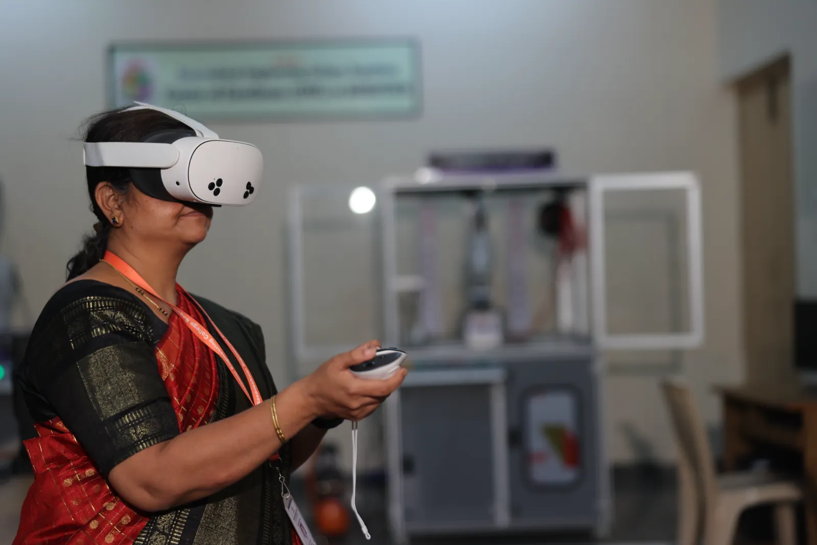 VR-enabled robotics simulation using a virtual reality headset
